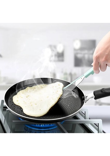 Mavi Silikon Kızarmış Balık Kürek Gıda Sınıfı Yüksek Sıcaklığa Dayanıklı Spatula Paslanmaz Çelik Biftek Kürek Ev Mutfak Eşyaları (Yurt Dışından)