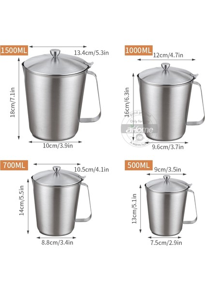 1500ML Fypo Süt Köpürtme Sürahisi Kapaklı Paslanmaz Çelik Kahve Fincanları Espresso Kahve Sürahi Barista Craft Kahve Latte Süt Köpürtme Sürahisi (Yurt Dışından) modelleri