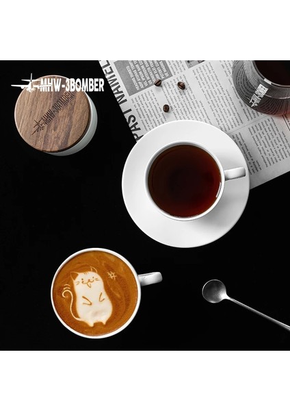 300 ml Fincan Seti Narin Kahve Fincan Seti Espresso Kupa Tabağı ile Şık Seramik Bardak Çay Kupaları Ev Cafe Aksesuarları Kahve Dağıtıcı (Yurt Dışından)
