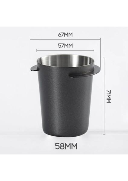 58MM Siyah 58MM 54 mm 51MM Dayanıklı Çelik Kahve Dozaj Kupası Koklama Kupa Espresso Makinesi Aşınması Kolay Temizlenebilir Coffeeg Makinesi Gümüş Siyah (Yurt Dışından)