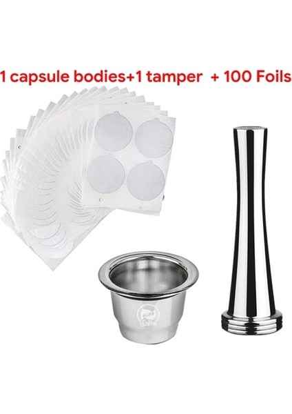 1 KAPSÜL-TI-100 Icafilas Nespresso Kahve Için Paslanmaz Çelik Tek Kullanımlık Folyolu Kapsül Mühürler Kolay Temizlenebilir Yeniden Kullanılabilir Bardak Gövdesi (Yurt Dışından)
