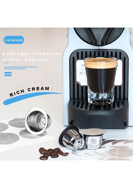 1 KAPSÜL-TI-100 Icafilas Nespresso Kahve Için Paslanmaz Çelik Tek Kullanımlık Folyolu Kapsül Mühürler Kolay Temizlenebilir Yeniden Kullanılabilir Bardak Gövdesi (Yurt Dışından)