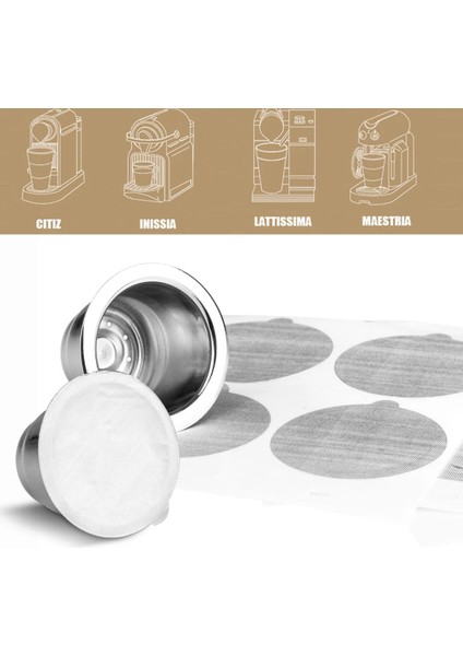 1 KAPSÜL-TI-100 Icafilas Nespresso Kahve Için Paslanmaz Çelik Tek Kullanımlık Folyolu Kapsül Mühürler Kolay Temizlenebilir Yeniden Kullanılabilir Bardak Gövdesi (Yurt Dışından)