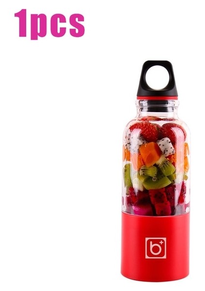 1 Adet Kırmızı 500ML 4 Bıçak Taşınabilir Blender Meyve Sıkacağı Makinesi Mikser Elektrikli Mini USB Mutfak Robotu Sıkacağı Smoothie Blenderı Bardak Makinesi Suyu (Yurt Dışından)