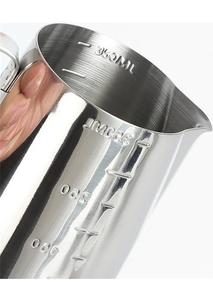 600 ml Iç Ölçekli Paslanmaz Çelik Kahve Sürahi Espresso Süt Köpürtme Sürahisi Barista Kahve Latte Süt Köpürtücü Ölçekli Krem Süt Köpürtücü Fincan (Yurt Dışından)
