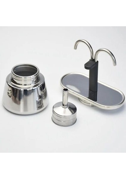 SILVER-50ML 50ML/100ML/300ML Moka Pot 304 Paslanmaz Çelik Italyan Kahve Makinesi Espresso Mini El Kahve Aletleri Dökün Mutfak Aletleri (Yurt Dışından)