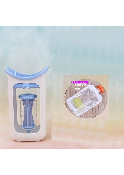 Mavi Sıkıştırılmış Yemek Istasyonu Ev Yapımı Bebek Maması Dağıtıcı Çantalar Yiyecek Makinesi Seti Depolama Paketleme Makinesi Meyve Suyu Püresi Paketi Besleme Torbaları (Yurt Dışından)