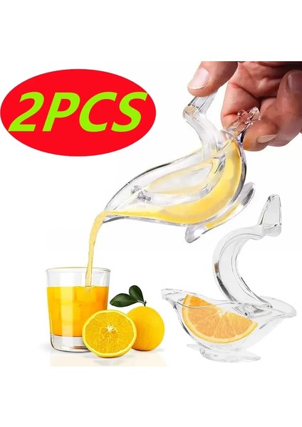 1 Adet 2 Adet Mutfak Ev Kayma Aracı Basın Sıkma Meyve Mini Manuel Meyve Sıkacağı Kuş Şekli Şeffaf Taşınabilir Portakal Limon Manuel Meyve Sıkacağı (Yurt Dışından)