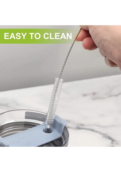 Beyaz 6 Adet 6 Paket Yedek Pipetler Uzun Pipetler Temizleme Fırçası ile S Tanley Fincan Aksesuarları Tek Kullanımlık Esnek Plastik Pipetler Rietjes (Yurt Dışından)