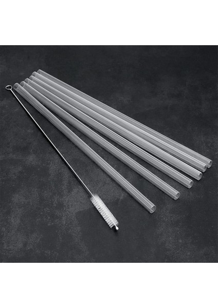 Beyaz 6 Adet 6 Paket Yedek Pipetler Uzun Pipetler Temizleme Fırçası ile S Tanley Fincan Aksesuarları Tek Kullanımlık Esnek Plastik Pipetler Rietjes (Yurt Dışından)