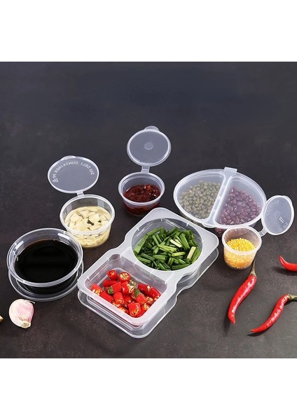 25ML 100 Adet 100 Adet/paket 25ML Tek Kullanımlık Sos Kabı Kapaklı Şeffaf Mini Plastik Şişe Baharat Ambalaj Kutusu (Yurt Dışından)
