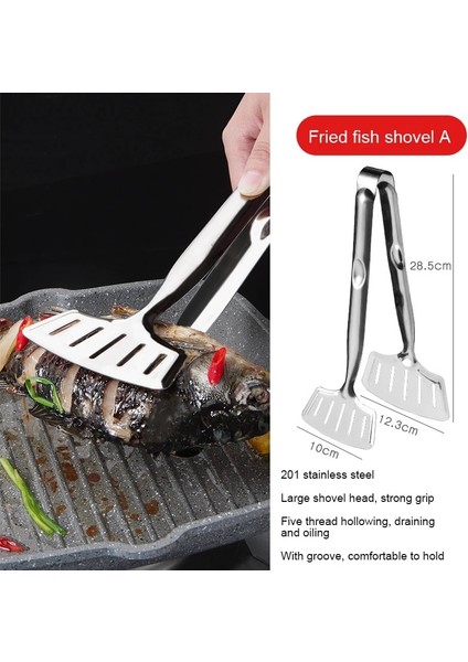 Stil 10 2023 Gıda Saygısız Biftek Klipleri Ev Biftek Paslanmaz Çelik Çift Taraflı Spatula Çok Fonksiyonlu Pişirme Maşası Taşınabilir (Yurt Dışından) indirimleri