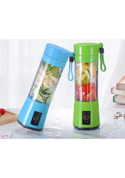 Mavi Mini Taşınabilir Blender El Sıkacağı Taşınabilir USB Kablosu 6 Laminat Meyve Sıkacağı Sağlıklı Meyve Suyu Taşınabilir Blender (Yurt Dışından)