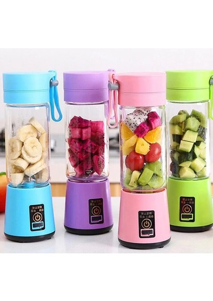 Mavi Mini Taşınabilir Blender El Sıkacağı Taşınabilir USB Kablosu 6 Laminat Meyve Sıkacağı Sağlıklı Meyve Suyu Taşınabilir Blender (Yurt Dışından)