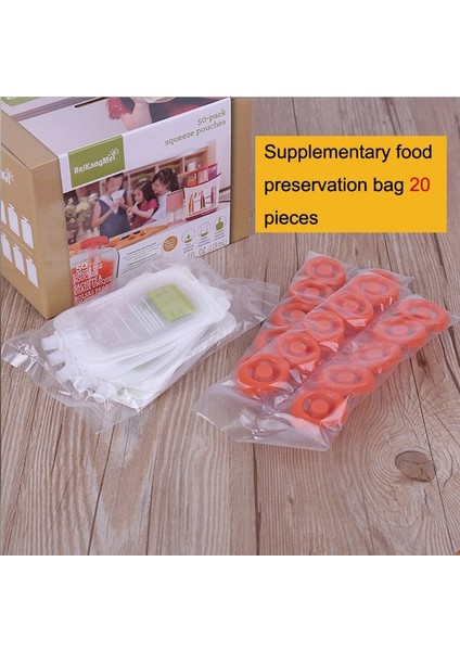 Toplu Çanta 20 Adet Sıkıştırılmış Gıda Istasyonu Ev Yapımı Bebek Maması Dağıtıcı Çantalar Gıda Yapımcısı Seti Depolama Paketleme Makinesi Meyve Suyu Püresi Paketi Besleme Torbaları (Yurt Dışından)