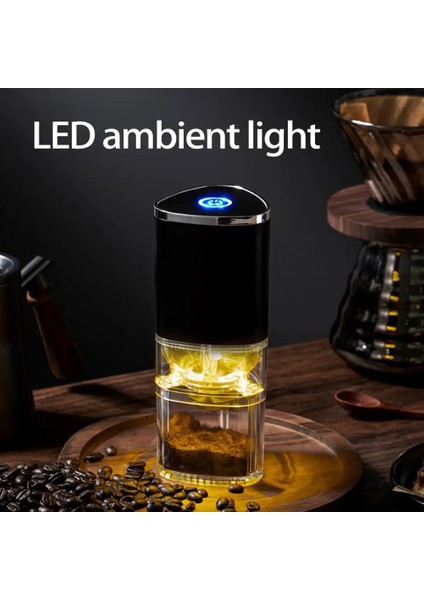 Beyaz 155 ml Elektrikli Öğütücü Şeffaf Toz Kutusu Manyetik Toka Kahve Çekirdeği Öğütücü LED Ortam Işığı Kahve Bıçak Öğütücü (Yurt Dışından) indirimleri