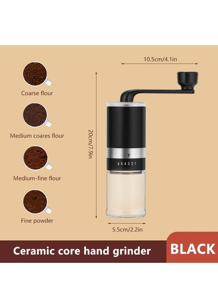 Siyah Xiaomi Ev Taşınabilir Manuel Kahve Değirmeni 6 Dişli Paslanmaz Çelik El Kahve Çekirdeği Değirmeni Espresso Makinesi Seramik Çapaklar ile (Yurt Dışından)