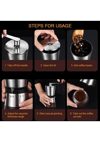 Taşınabilir Ahşap Manuel Kahve Değirmeni Taşınabilir Fasulye El Freze Paslanmaz Çelik El Yapımı Mutfak Yapma Aracı 6/8 Dişliler Ayarlanabilir Ayarlar (Yurt Dışından)