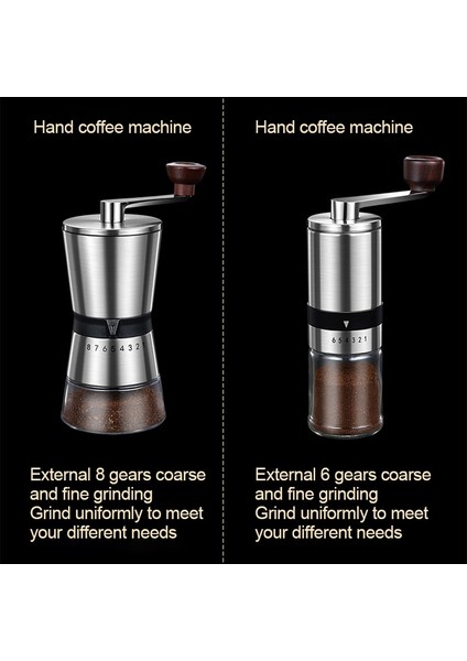 Taşınabilir Ahşap Manuel Kahve Değirmeni Taşınabilir Fasulye El Freze Paslanmaz Çelik El Yapımı Mutfak Yapma Aracı 6/8 Dişliler Ayarlanabilir Ayarlar (Yurt Dışından) fırsatları