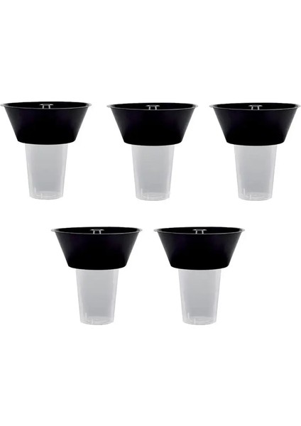 Siyah Beyaz 5 Takım Yaratıcı Aperatif Tutucu Plastik Aperatifler ve Içecek Tutucu Kombine Aperatifler Tutucu Patates Kızartması Saklama Kabı Kola Bardak (Yurt Dışından)