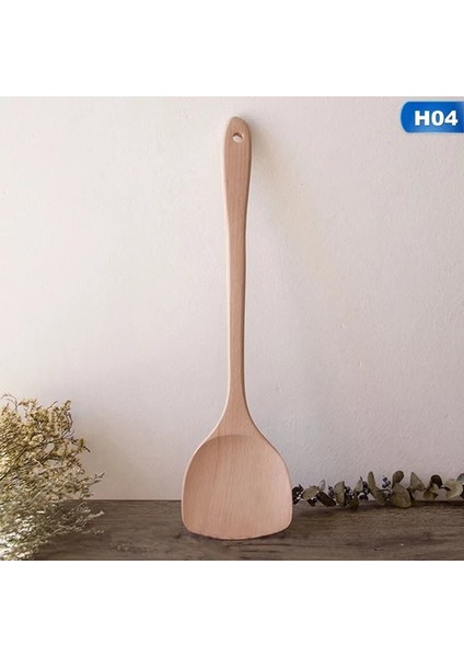 Stil 4 1 Adet Doğal Sağlık Bambu Ahşap Mutfak Oluklu Spatula Kaşık Karıştırma Tutucu Pişirme Gereçleri Akşam Yemeği Yemek Wok Kürek Çeviriciler (Yurt Dışından)