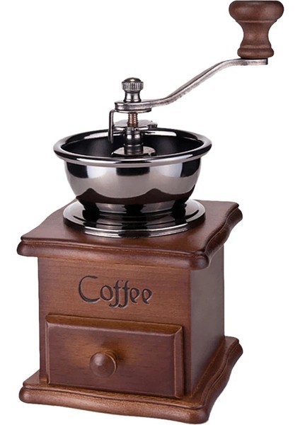 Vintage Premium Kalite Paslanmaz Çelik Ahşap Manuel Kahve El Değirmeni Taşınabilir Baharat Çapak Değirmeni Ev Ofis Dekorasyonu (Yurt Dışından) fırsatları