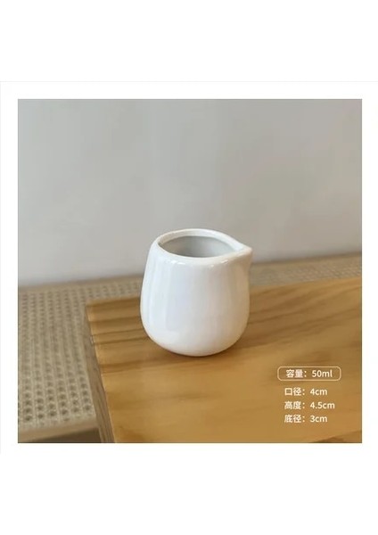 1 Adet Yaratıcı Saf Beyaz Seramik Kahve Küçük Süt Kupası Pot Pot Biftek Sos Kulplu Fincan Boyutu Şeker Kavanozu Süt Kaşığı Gaga Bardak (Yurt Dışından)