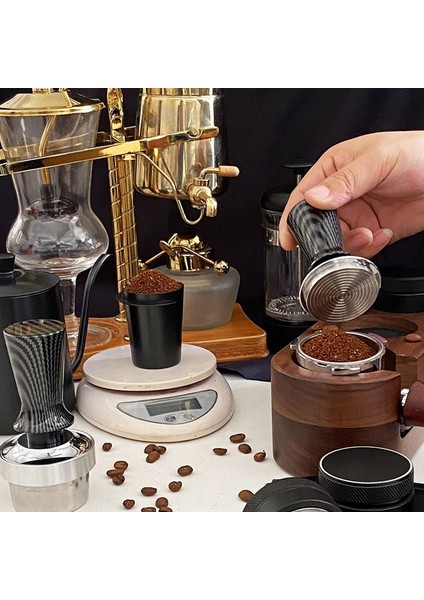 Siyah 51MM Paslanmaz Çelik Kahve Sabotaj Derinliği Kalibre Edilmiş Sabit Basınç Kahve Tozu Çekiç Kahve Dağıtıcı Barista Araçları 51 mm (Yurt Dışından) indirimleri