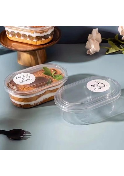 700 ml Kapak ve Kaşık 25 Adet 25/50 Adet 280 ml 500 ml Tek Kullanımlık Plastik Kapaklı Bardak Kek Kutuları Piknik Düğün Için Dondurma Mousse Smoothie Tatlı Fincan Parti (Yurt Dışından)