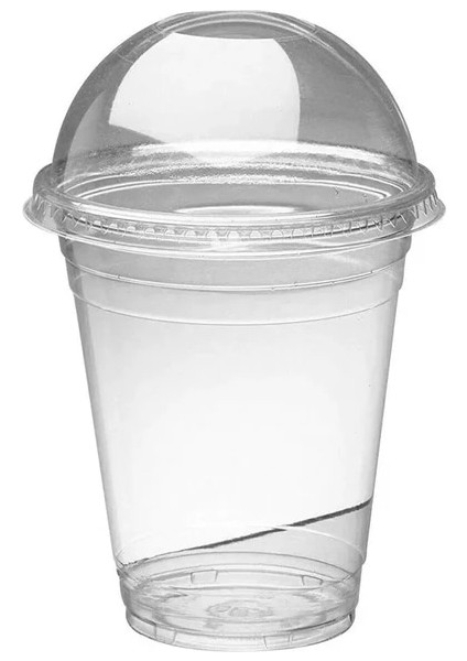 12 Oz 360ML 50 Adet Tek Kullanımlık Smoothie Bardaklar, Düz Üst Kubbeli Kapaklar, Plastik Milkshake Bardakları Temizle Güçlü Plastik Parti Bira Sınıfları Bardaklar Temizle (Yurt Dışından)