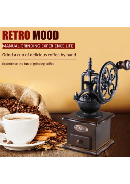 Stil B Retro Manuel Kahve Değirmeni Dökme Demir El El Yapımı Ayarlanabilir Kahve Çekirdeği Öğütme Değirmeni Ev Mutfak Kahve Araçları Aksesuarları (Yurt Dışından) modelleri
