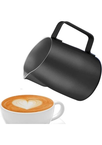 Beyaz 420 ml 420 ml Paslanmaz Çelik Latte Kahve Fincanı Sivri Ağız Süt Köpük Bardak Eğik Ağız Kahve Çekme Çiçek Tankı Barista Eşyaları (Yurt Dışından)