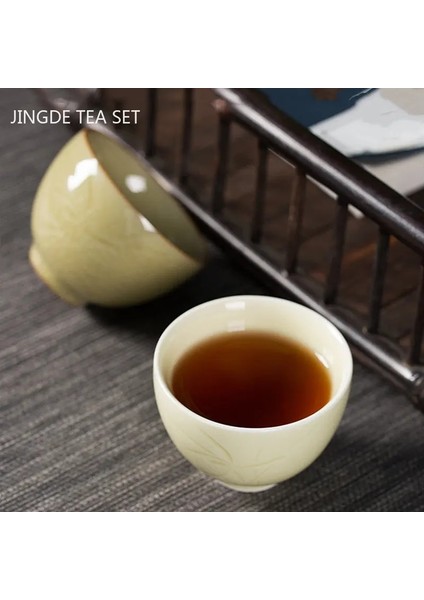 A6 2 Adet 2 Adet/grup Retro Seladonlar Çay Fincanı El Yapımı Çay Kase Seramik Kahve Fincanı Çin Porselen Çay Seti Aksesuarları Tek Fincan Drinkware (Yurt Dışından) indirimleri