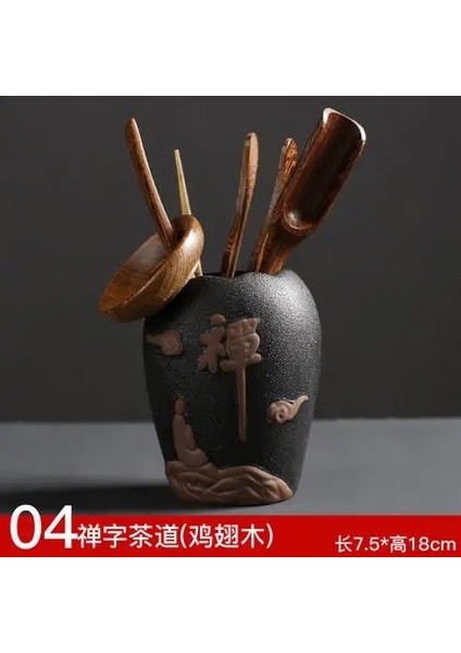 E Kung Fu Çay Seti Çay Töreni Küçük Keşiş Çay Aksesuarları Seti Mutfak Eşyaları Klip Iğne Seramik Kutular Çay Kaşık Süzgeçler Altı Beyefendi (Yurt Dışından)