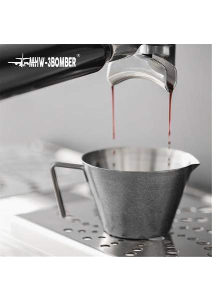 Simli 100ML Espresso Ölçüm Kabı Ölçekli Paslanmaz Çelik Kahve Fincanı Keskin Ağız Saplı Ölçekli Ölçü Kupalar Kahve Kupaları (Yurt Dışından)