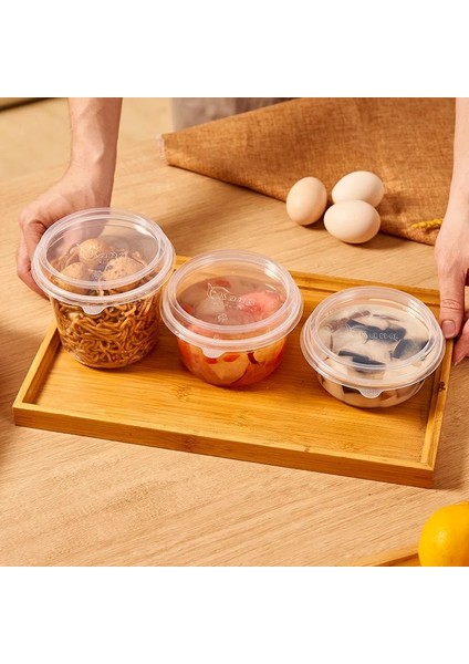 D 100 Adet 150ML 250ML 300ML Puding Bardak Dondurma Tatlı Tek Kullanımlık Ambalaj Kapaklı Kutu Plastik Kutular Piknik Arkadaşlar Parti Için (Yurt Dışından)