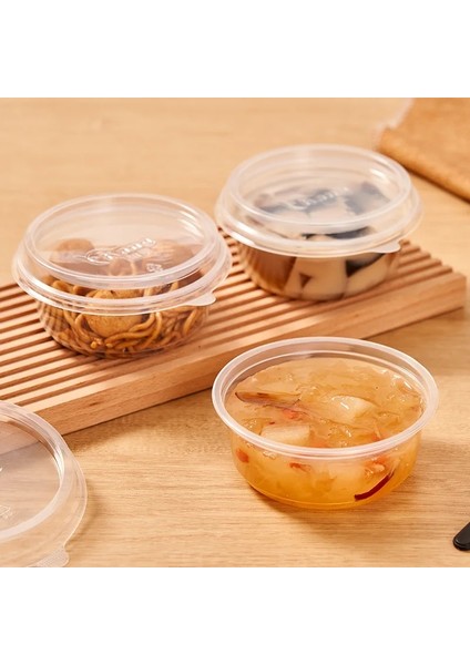 D 100 Adet 150ML 250ML 300ML Puding Bardak Dondurma Tatlı Tek Kullanımlık Ambalaj Kapaklı Kutu Plastik Kutular Piknik Arkadaşlar Parti Için (Yurt Dışından)