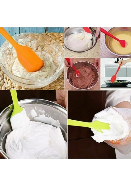 Mavi Mutfak Silikon Krem Tereyağı Kek Spatula Karıştırma Hamur Kazıyıcı Fırça Tereyağı Mikser Kek Fırçaları Pişirme Aracı Mutfak Gereçleri (Yurt Dışından)