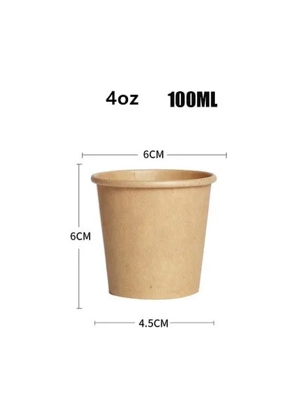 Kapak B 100 Adet 100 Adet/paket 4 Oz Kağıt Bardak Tek Kullanımlık Kraft Kahve Fincanı Sıcak Içme Parti Malzemeleri (Yurt Dışından) fiyatları