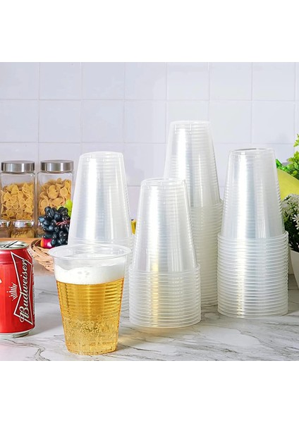 200 Adet 50/100/200 Adet Yeni Tek Kullanımlık Şeffaf Plastik Bardak Açık Hava Piknik Doğum Günü Mutfak Parti Sofra Tadım 300 ml (Yurt Dışından)