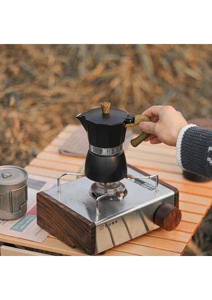 300 ml 6 Fincan D Espresso Makinesi Vintage Ahşap Saplı Café Bira Aracı Cafe Ev Gereçleri Konsantre Ekstraksiyon Pot Tek Valf Mocha Pot (Yurt Dışından)