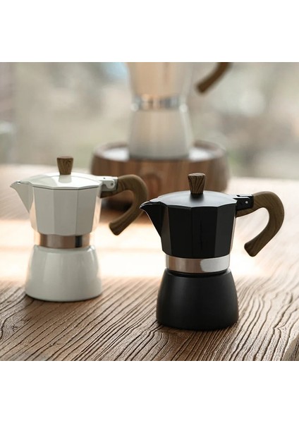 300 ml 6 Fincan D Espresso Makinesi Vintage Ahşap Saplı Café Bira Aracı Cafe Ev Gereçleri Konsantre Ekstraksiyon Pot Tek Valf Mocha Pot (Yurt Dışından)