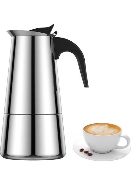 4 Bardak 200 ml Yeni Espresso Makinesi Indüksiyon Kahve Makinesi Paslanmaz Çelik Soba Kahve Makinesi Moka Pot 200 Ml/4 Fincan Taşınabilir Kahve Makinesi Pot (Yurt Dışından)