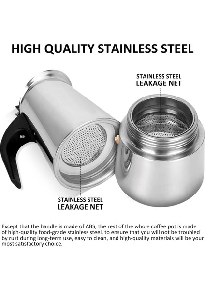 4 Bardak 200 ml Yeni Espresso Makinesi Indüksiyon Kahve Makinesi Paslanmaz Çelik Soba Kahve Makinesi Moka Pot 200 Ml/4 Fincan Taşınabilir Kahve Makinesi Pot (Yurt Dışından) modelleri
