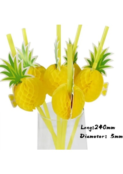 Plastik 06 25 Adet 25/50 Adet Kağıt Payet Bükülebilir Flamingo Tropikal Şemsiye Ananas Kokteyl Içme Düğün Parti Meyve Suyu Içecek Saman (Yurt Dışından)