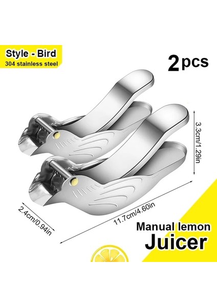 Kuş 2pcs Kuş Limon Sıkacağı, Manuel Paslanmaz Çelik Limon Sıkacağı, Portakal Limon Kireç Nar Için El Sıkacağı-1/2packs (Yurt Dışından)