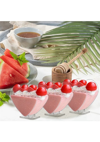 Stil 1 20 Adet 20 Adet Mousse Kek Kare Tatlı Masa Eğik Puding Jöle Tiramisu Kepeği Fincan Tek Kullanımlık Plastik Bardak (Yurt Dışından)