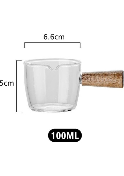 100 ml Mini Mutfak Kolu Bardak Sirke Fincan Bardak Ahşap Sürahi Sos Espresso Cam Kreması Aksesuarları 50 ML/100 ml Süt Sürahisi Süt (Yurt Dışından)