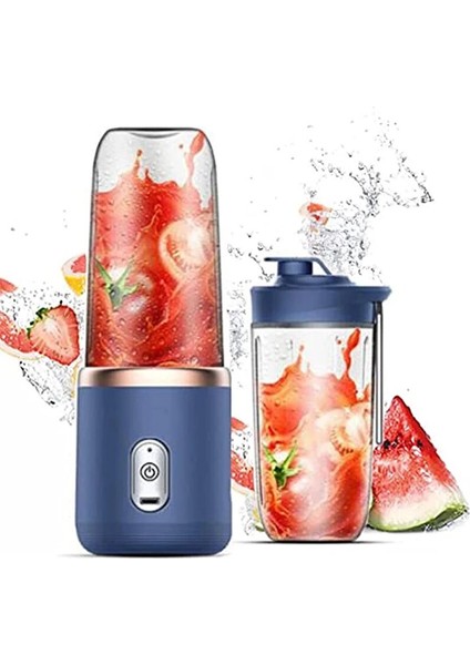 Fincan Kapaklı Pembe 400ML Taşınabilir 6 Bıçaklı Meyve Sıkacağı Bardağı USB Smoothie Blender Kupası Kablosuz Mini Şarj Meyve Sıkacağı Yiyecek Mikser Seyahat Buz Kırıcı (Yurt Dışından)