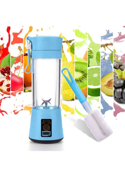 Yeşil 6 Bıçaklı Taşınabilir Elektrikli Meyve Sıkacağı USB Şarj Limon Portakal Blender Mini Meyve Suyu Bardağı 2/6 Bıçaklı Sıkacağı Ev Meyve Suyu Yapma Makinesi (Yurt Dışından) modelleri